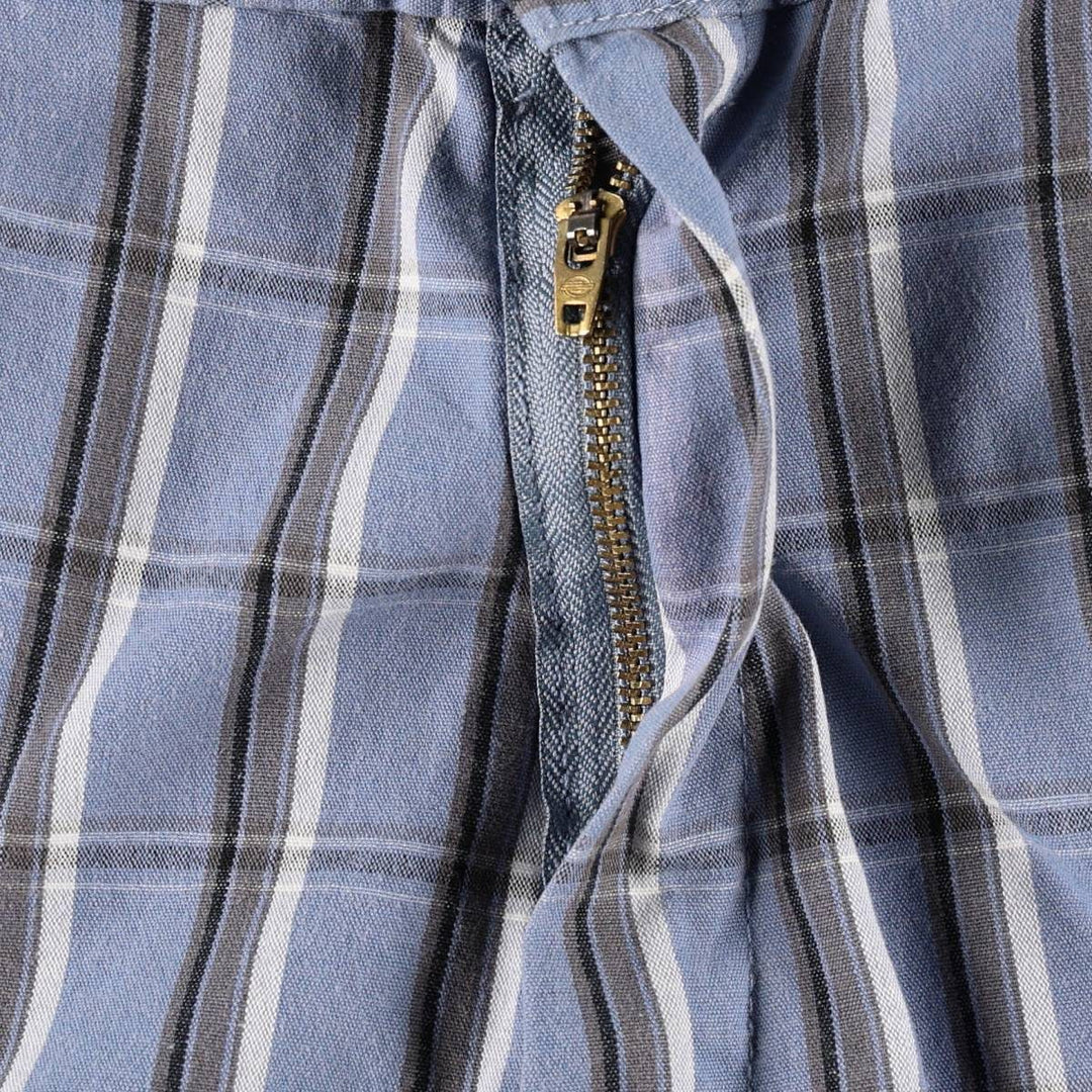 Dickies Regular Fit Check Pattern Work Shorts (Men's W37 equivalent) cotton Blue type light blue Vintage Second Hand