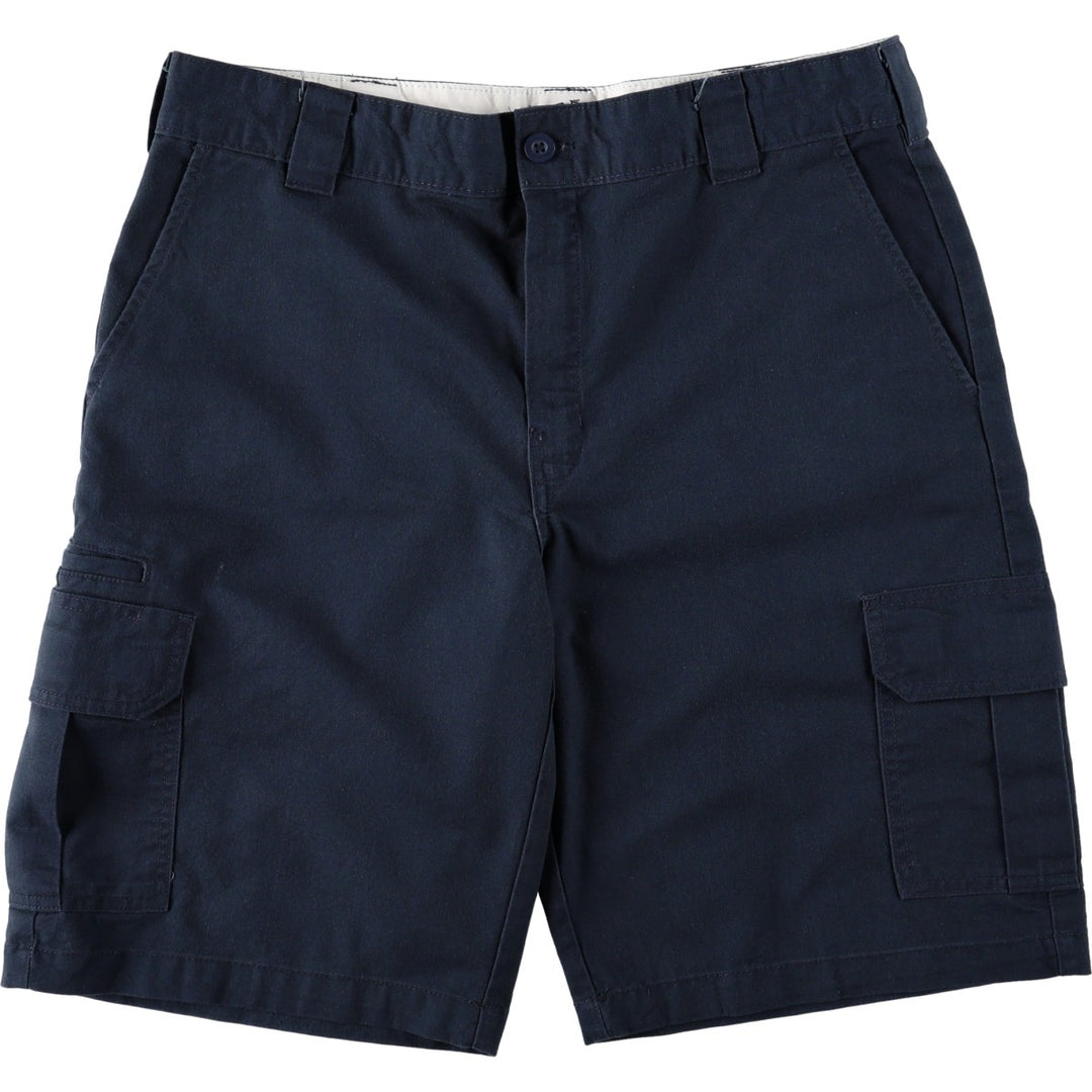 Dickies Regular Fit Cargo Shorts (Men's size W37 equivalent) polyester navy blue type Vintage Second Hand