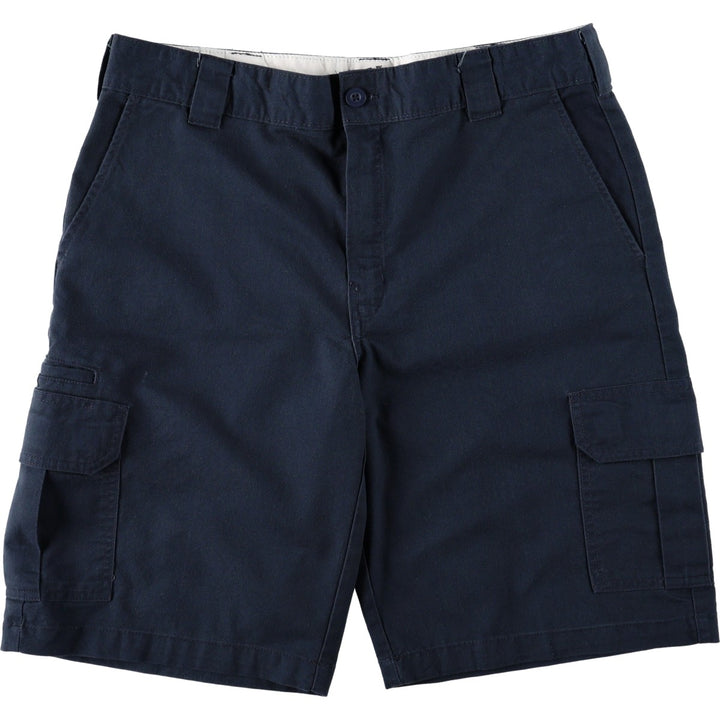 Dickies Regular Fit Cargo Shorts (Men's size W37 equivalent) polyester navy blue type Vintage Second Hand