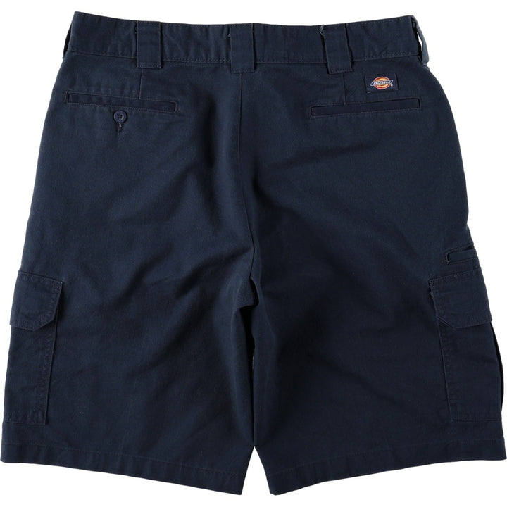 Dickies Regular Fit Cargo Shorts (Men's size W37 equivalent) polyester navy blue type Vintage Second Hand