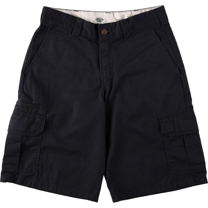 Dickies Relaxed Fit Cargo Shorts (Men's, equivalent to W32) polyester black type Vintage Second Hand