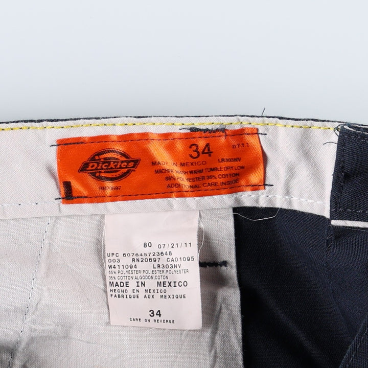 Dickies Work Shorts, Half Pants, Men's, W34 equivalent polyester navy blue type Vintage Second Hand