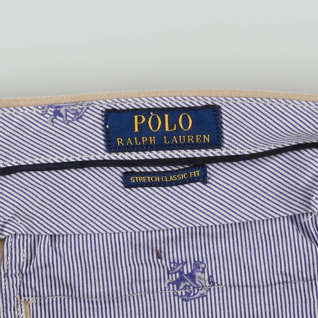 Ralph Lauren POLO RALPH LAUREN STRETCH CLASSIC FIT Chino Shorts (Men's W37 equivalent) cotton Beige type Vintage Second Hand