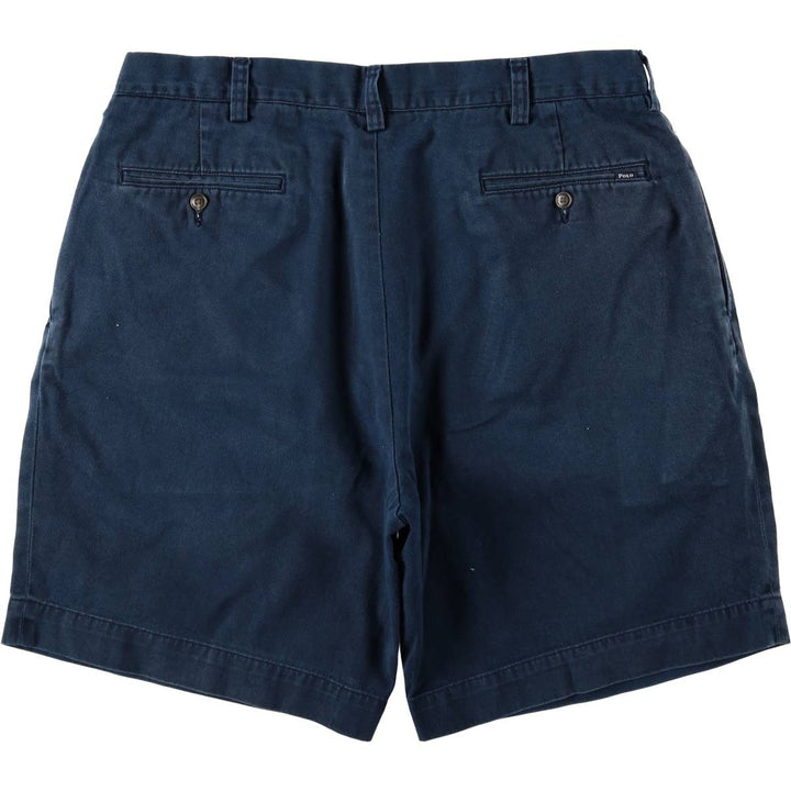 Ralph Lauren POLO RALPH LAUREN CLASSIC FIT 9" Two-Pleat Chino Shorts (Men's W36 equivalent) cotton navy blue type Vintage Second Hand
