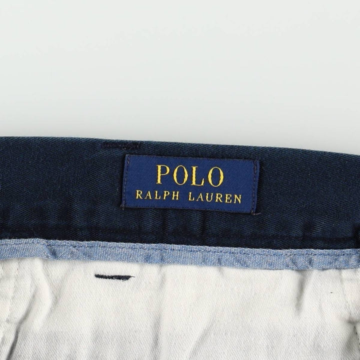 Ralph Lauren POLO RALPH LAUREN CLASSIC FIT 9" Two-Pleat Chino Shorts (Men's W36 equivalent) cotton navy blue type Vintage Second Hand