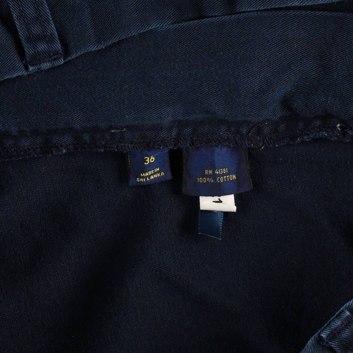 Ralph Lauren POLO RALPH LAUREN CLASSIC FIT 9" Two-Pleat Chino Shorts (Men's W36 equivalent) cotton navy blue type Vintage Second Hand