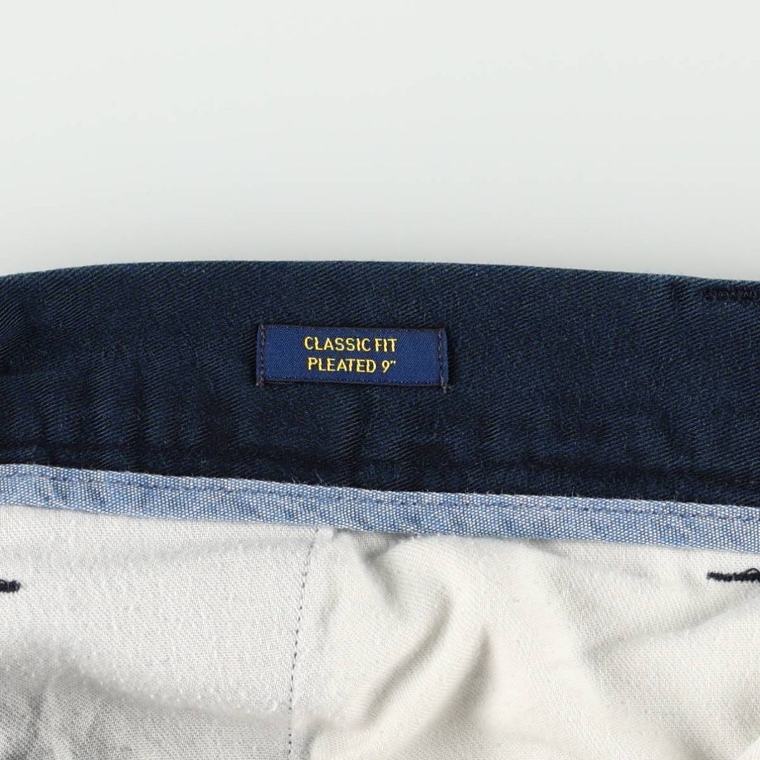Ralph Lauren POLO RALPH LAUREN CLASSIC FIT 9" Two-Pleat Chino Shorts (Men's W36 equivalent) cotton navy blue type Vintage Second Hand