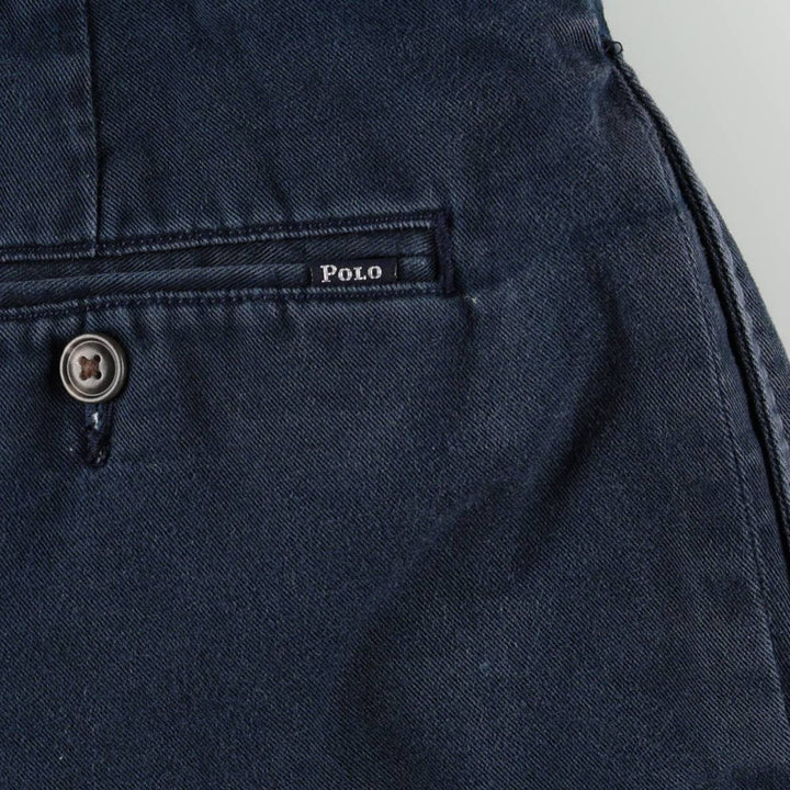 Ralph Lauren POLO RALPH LAUREN CLASSIC FIT 9" Two-Pleat Chino Shorts (Men's W36 equivalent) cotton navy blue type Vintage Second Hand
