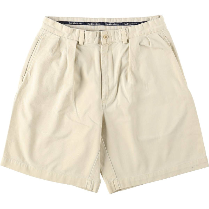Ralph Lauren Polo Ralph Lauren Two-pleat Chino Shorts, Men's Size W31 cotton Beige type Vintage Second Hand