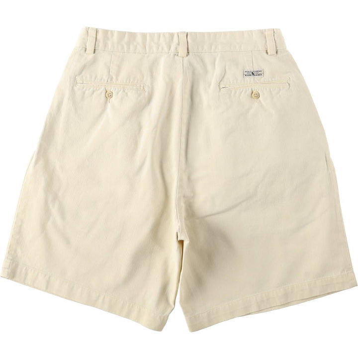 Ralph Lauren Polo Ralph Lauren Two-pleat Chino Shorts, Men's Size W31 cotton Beige type Vintage Second Hand