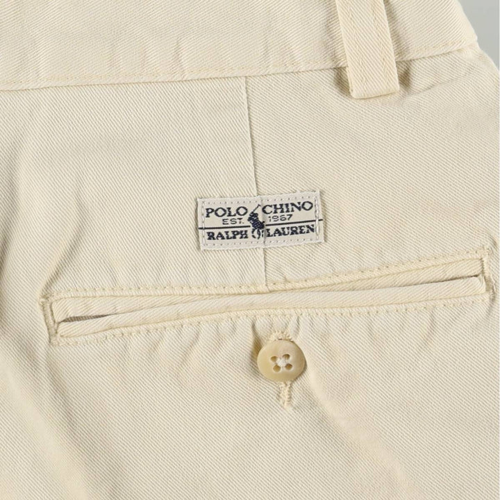 Ralph Lauren Polo Ralph Lauren Two-pleat Chino Shorts, Men's Size W31 cotton Beige type Vintage Second Hand
