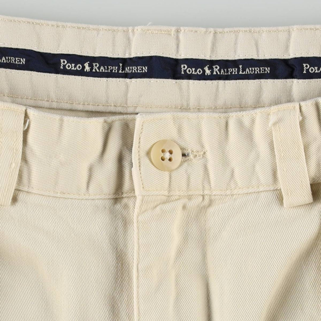 Ralph Lauren Polo Ralph Lauren Two-pleat Chino Shorts, Men's Size W31 cotton Beige type Vintage Second Hand