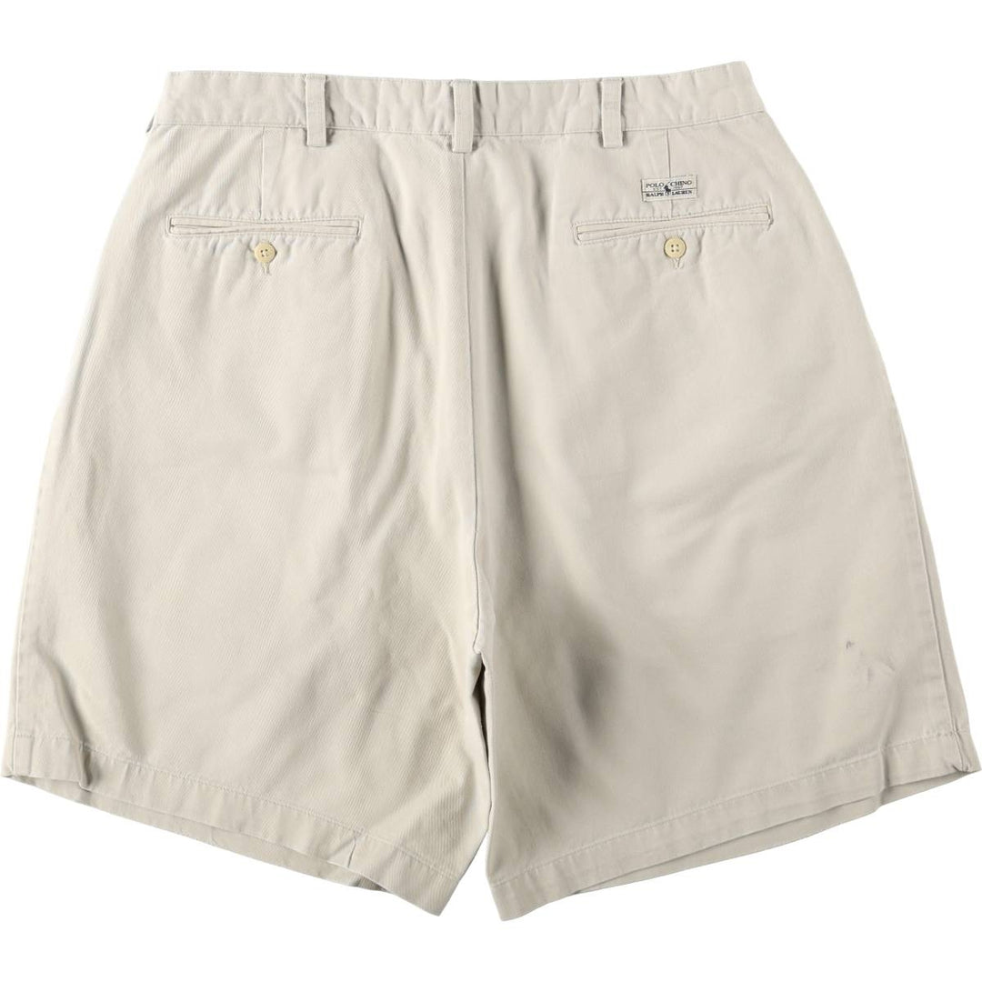 Ralph Lauren Polo Ralph Lauren Two-pleat Chino Shorts, Men's Size W34 cotton Beige type Vintage Second Hand