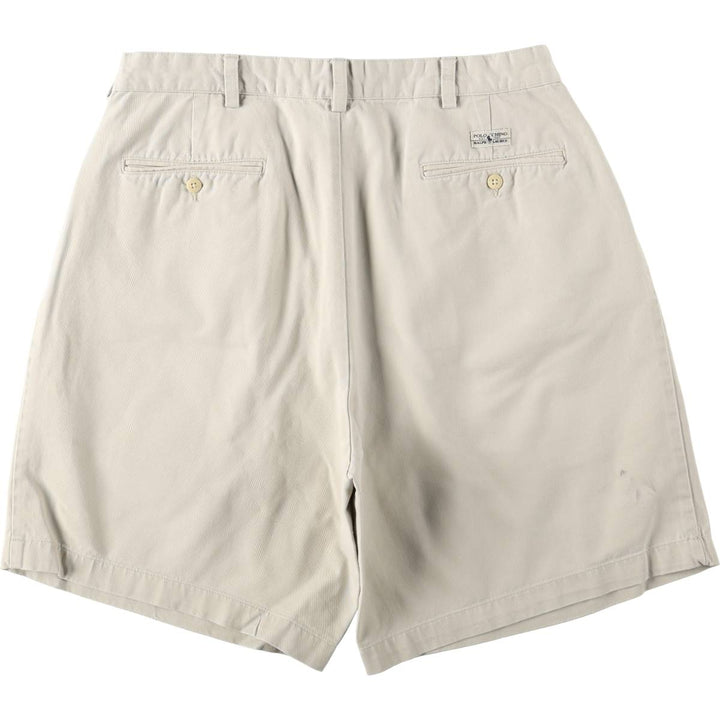 Ralph Lauren Polo Ralph Lauren Two-pleat Chino Shorts, Men's Size W34 cotton Beige type Vintage Second Hand