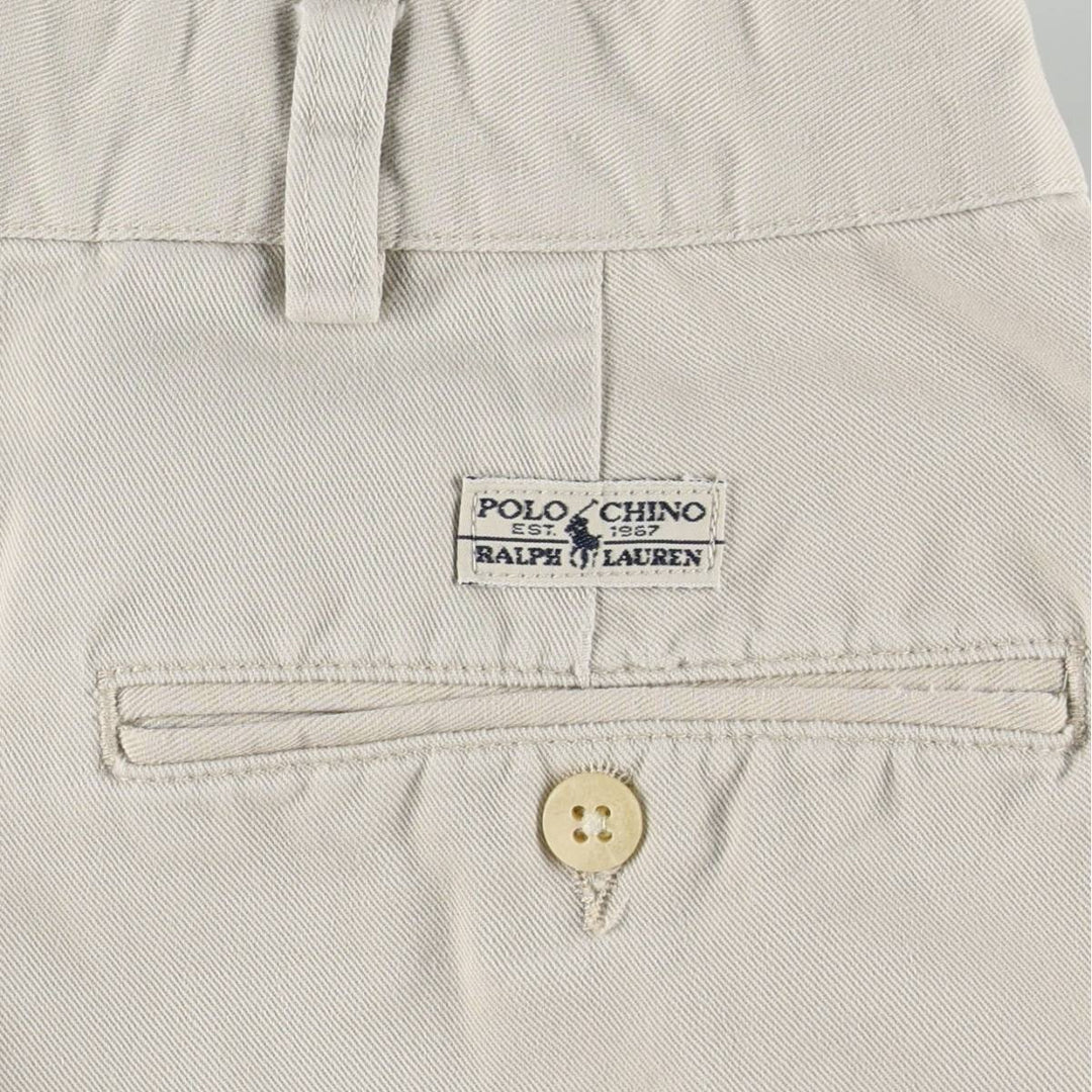Ralph Lauren Polo Ralph Lauren Two-pleat Chino Shorts, Men's Size W34 cotton Beige type Vintage Second Hand