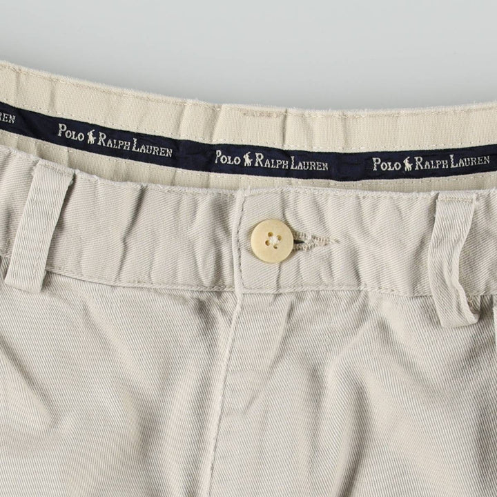 Ralph Lauren Polo Ralph Lauren Two-pleat Chino Shorts, Men's Size W34 cotton Beige type Vintage Second Hand