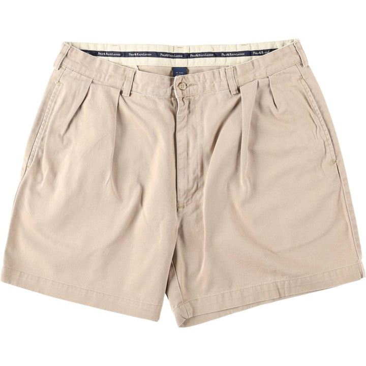 Ralph Lauren Polo Ralph Lauren Two-pleat Chino Shorts, Men's Size W36 cotton Beige type Vintage Second Hand