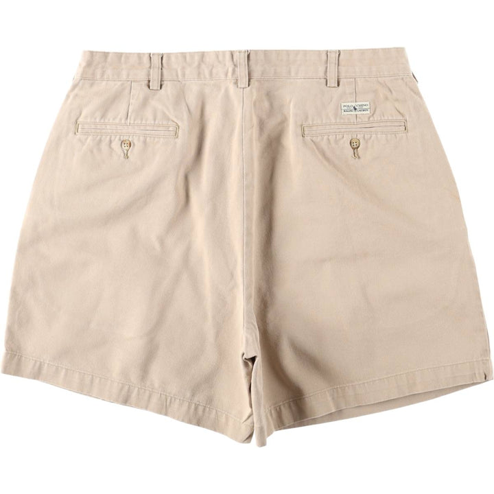 Ralph Lauren Polo Ralph Lauren Two-pleat Chino Shorts, Men's Size W36 cotton Beige type Vintage Second Hand