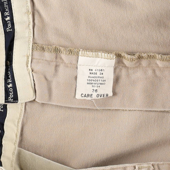 Ralph Lauren Polo Ralph Lauren Two-pleat Chino Shorts, Men's Size W36 cotton Beige type Vintage Second Hand