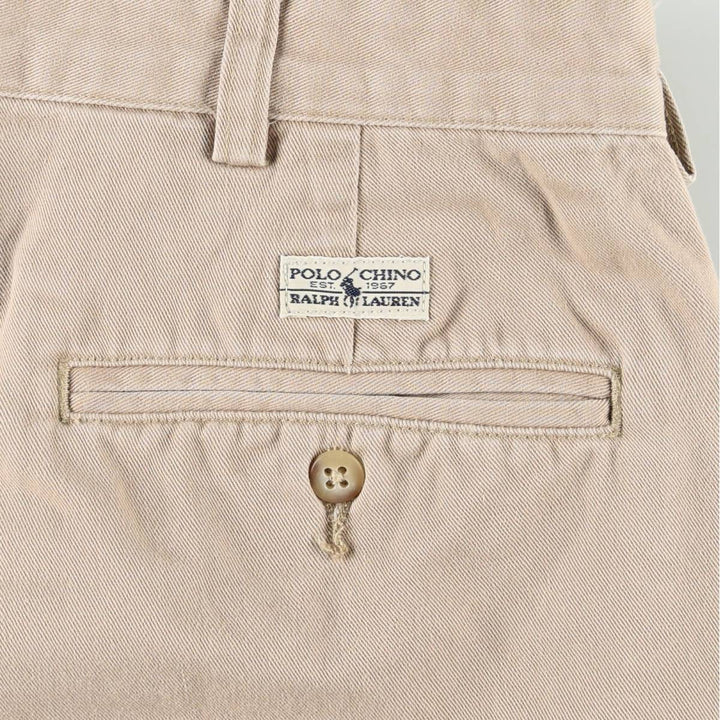 Ralph Lauren Polo Ralph Lauren Two-pleat Chino Shorts, Men's Size W36 cotton Beige type Vintage Second Hand