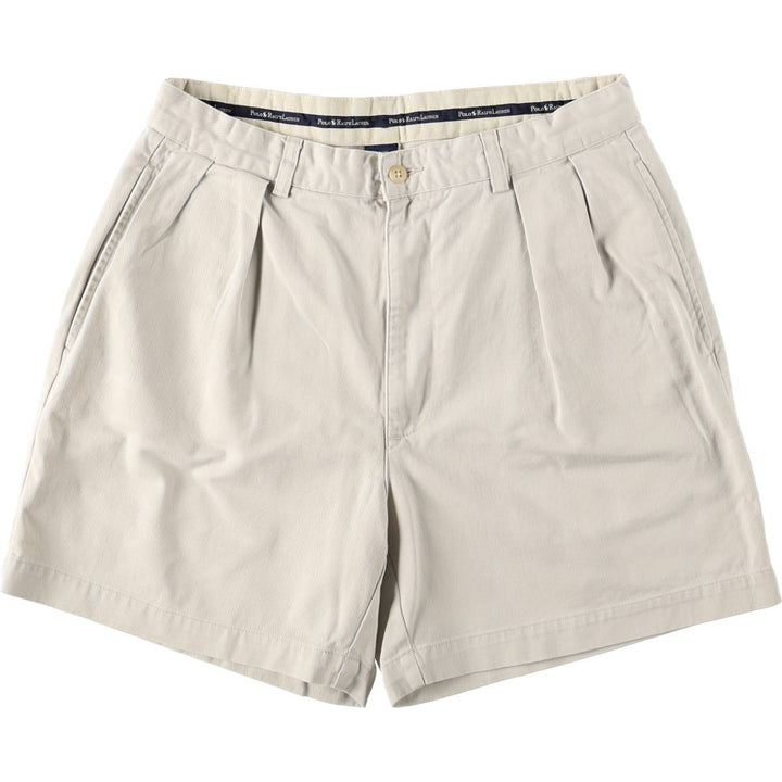 Ralph Lauren Polo Ralph Lauren Two-pleat Chino Shorts, Men's Size W31 cotton Beige type Vintage Second Hand