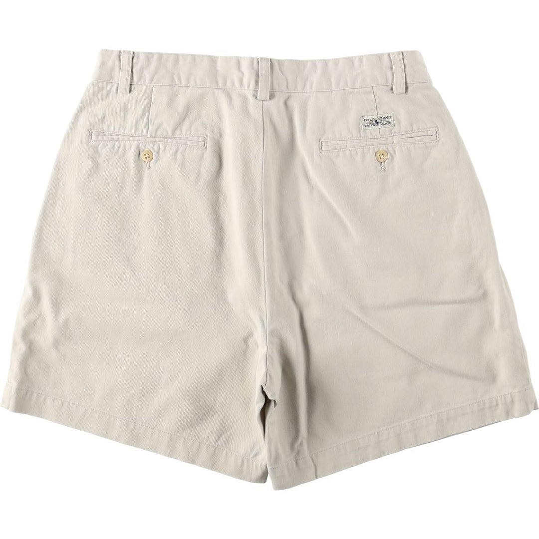 Ralph Lauren Polo Ralph Lauren Two-pleat Chino Shorts, Men's Size W31 cotton Beige type Vintage Second Hand