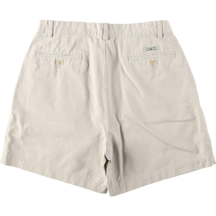 Ralph Lauren Polo Ralph Lauren Two-pleat Chino Shorts, Men's Size W31 cotton Beige type Vintage Second Hand