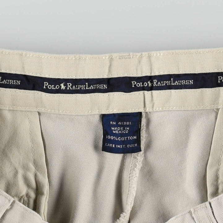 Ralph Lauren Polo Ralph Lauren Two-pleat Chino Shorts, Men's Size W31 cotton Beige type Vintage Second Hand