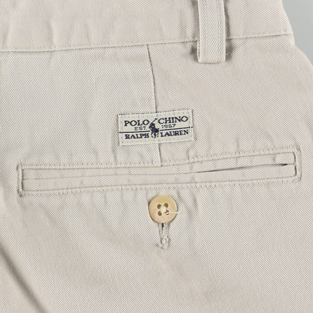 Ralph Lauren Polo Ralph Lauren Two-pleat Chino Shorts, Men's Size W31 cotton Beige type Vintage Second Hand