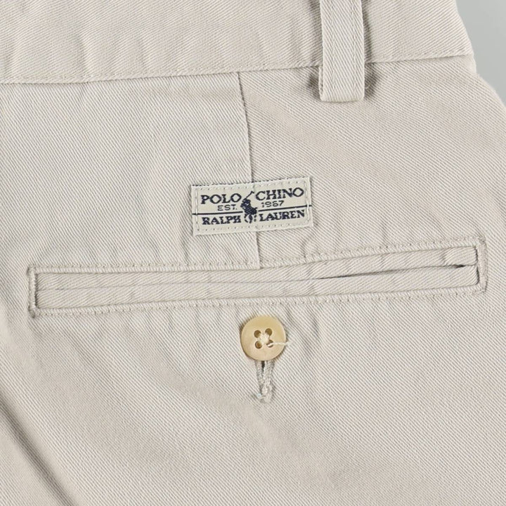 Ralph Lauren Polo Ralph Lauren Two-pleat Chino Shorts, Men's Size W31 cotton Beige type Vintage Second Hand