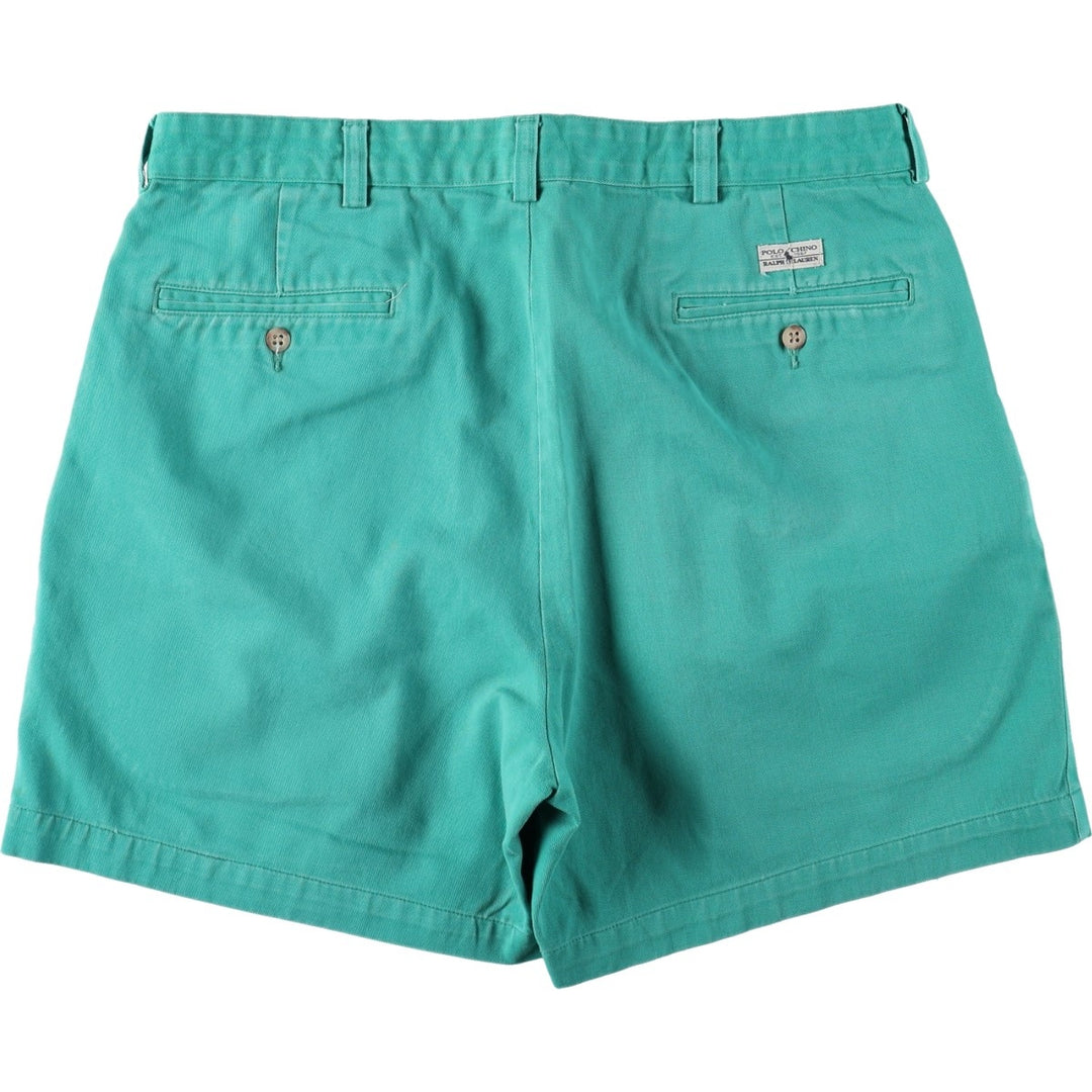 Ralph Lauren Polo Ralph Lauren TYLER SHORT Two-Pleat Chino Shorts Men's W34 (approx.) cotton Emerald green Vintage Second Hand