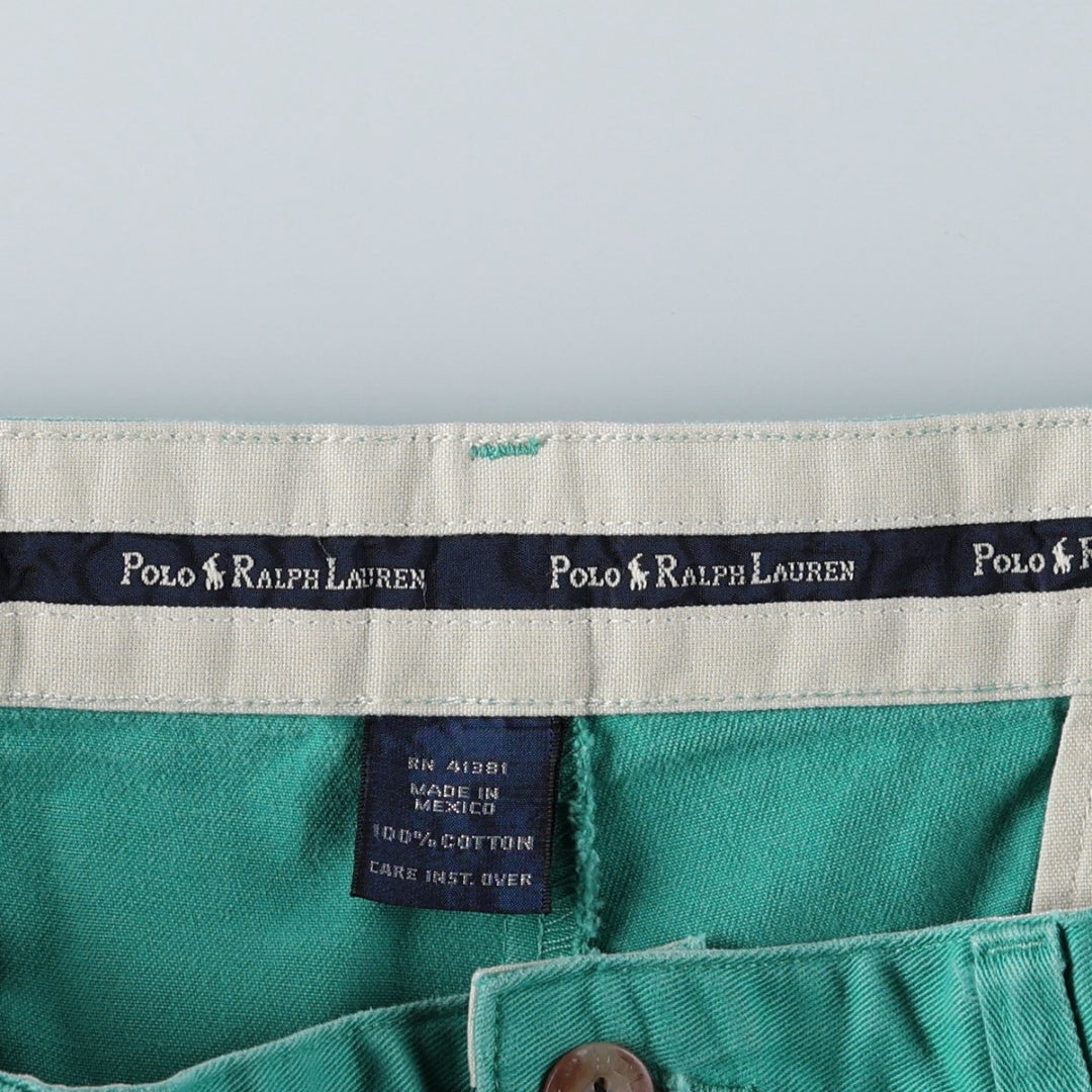 Ralph Lauren Polo Ralph Lauren TYLER SHORT Two-Pleat Chino Shorts Men's W34 (approx.) cotton Emerald green Vintage Second Hand