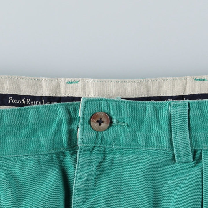 Ralph Lauren Polo Ralph Lauren TYLER SHORT Two-Pleat Chino Shorts Men's W34 (approx.) cotton Emerald green Vintage Second Hand
