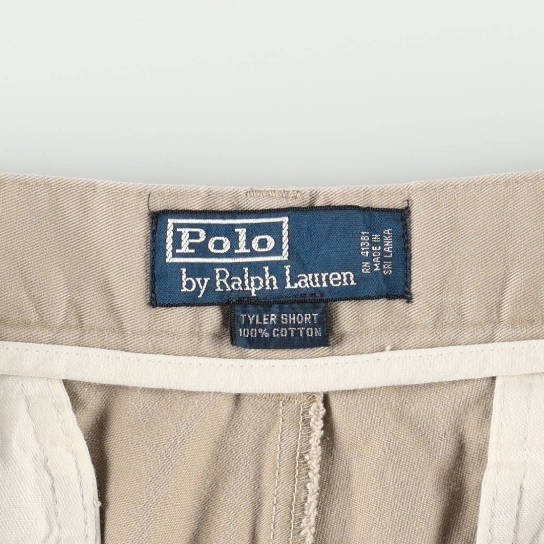 Ralph Lauren POLO by Ralph Lauren TYLER SHORT Two-pleat chino shorts, short pants, men's size W33 cotton Beige type Vintage Second Hand