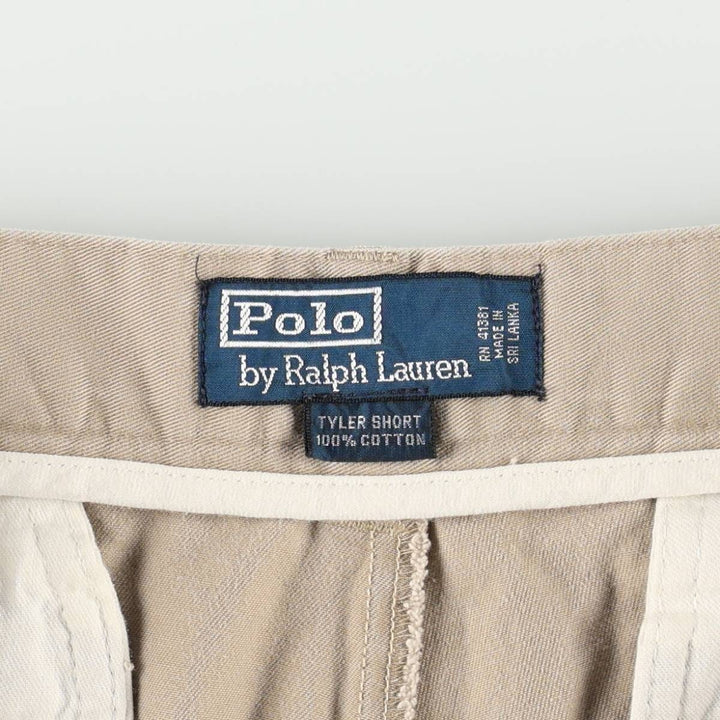 Ralph Lauren POLO by Ralph Lauren TYLER SHORT Two-pleat chino shorts, short pants, men's size W33 cotton Beige type Vintage Second Hand