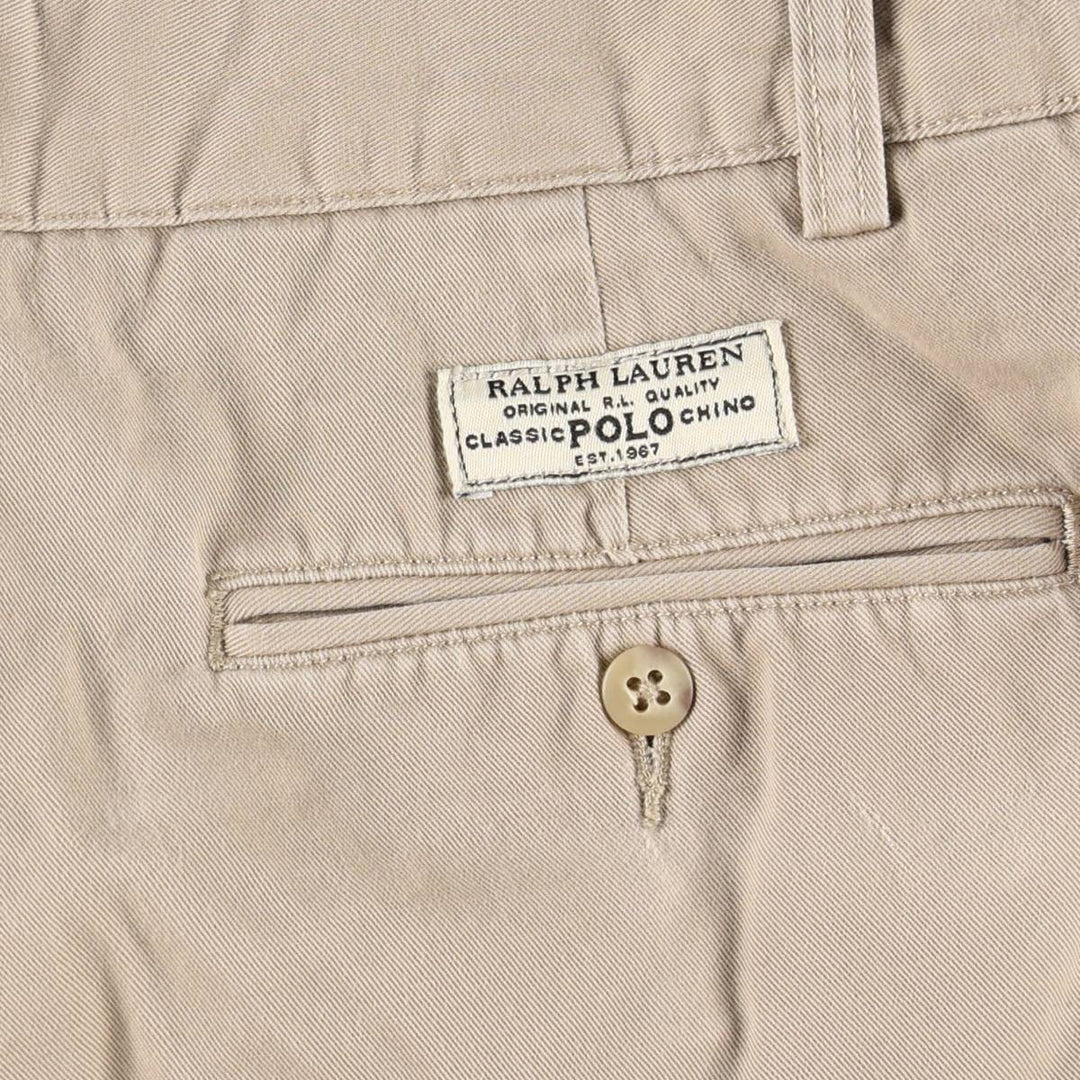 Ralph Lauren POLO by Ralph Lauren TYLER SHORT Two-pleat chino shorts, short pants, men's size W33 cotton Beige type Vintage Second Hand