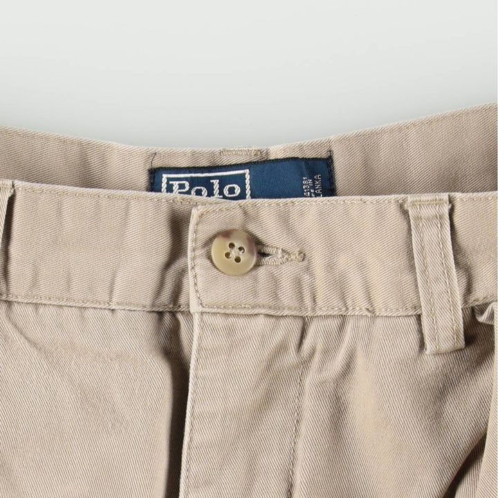 Ralph Lauren POLO by Ralph Lauren TYLER SHORT Two-pleat chino shorts, short pants, men's size W33 cotton Beige type Vintage Second Hand
