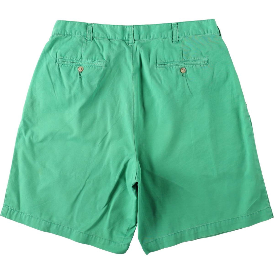 Ralph Lauren POLO by Ralph Lauren TYLER SHORT Two-pleat chino shorts, short pants, men's w35 equivalent cotton green type Vintage Second Hand