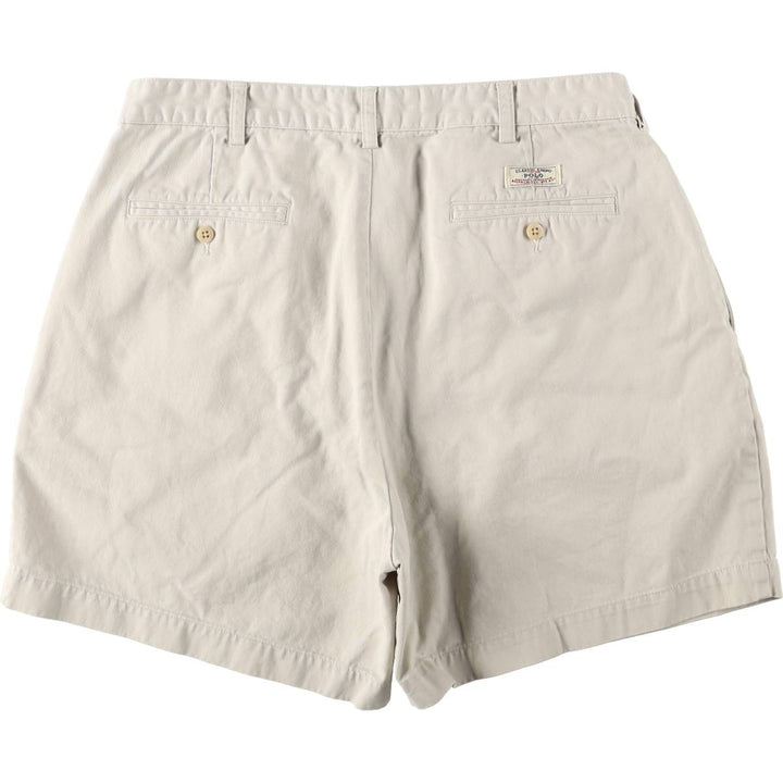 Ralph Lauren POLO by Ralph Lauren ANDREW SHORT Two-pleat chino shorts, short pants, men's size W35 cotton Beige type Vintage Second Hand