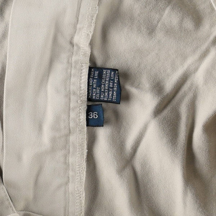 Ralph Lauren POLO by Ralph Lauren ANDREW SHORT Two-pleat chino shorts, short pants, men's size W35 cotton Beige type Vintage Second Hand