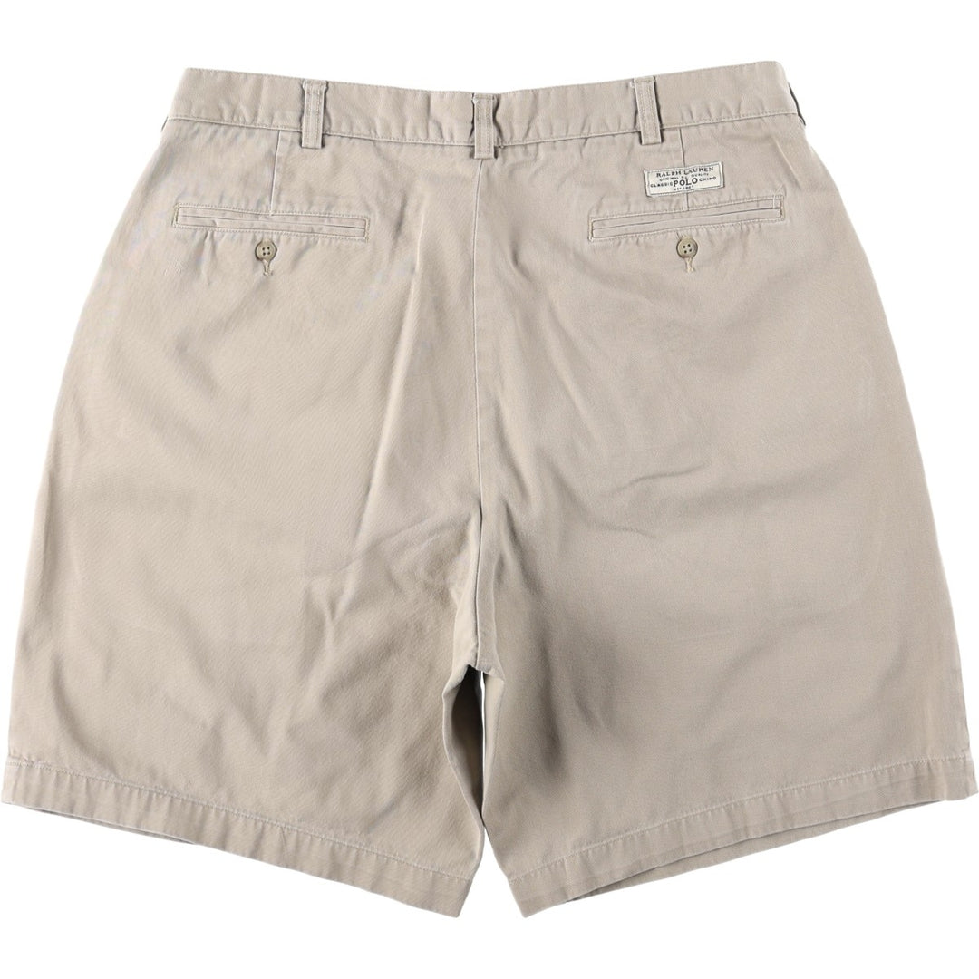 Ralph Lauren POLO by Ralph Lauren TYLER SHORT Two-pleat chino shorts, short pants, men's size W36 cotton Beige type Vintage Second Hand