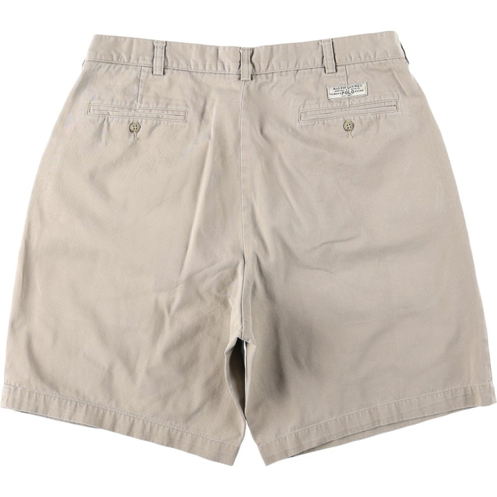 Ralph Lauren POLO by Ralph Lauren TYLER SHORT Two-pleat chino shorts, short pants, men's size W36 cotton Beige type Vintage Second Hand