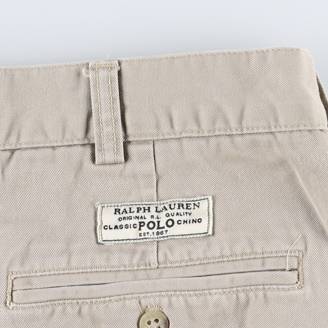 Ralph Lauren POLO by Ralph Lauren TYLER SHORT Two-pleat chino shorts, short pants, men's size W36 cotton Beige type Vintage Second Hand