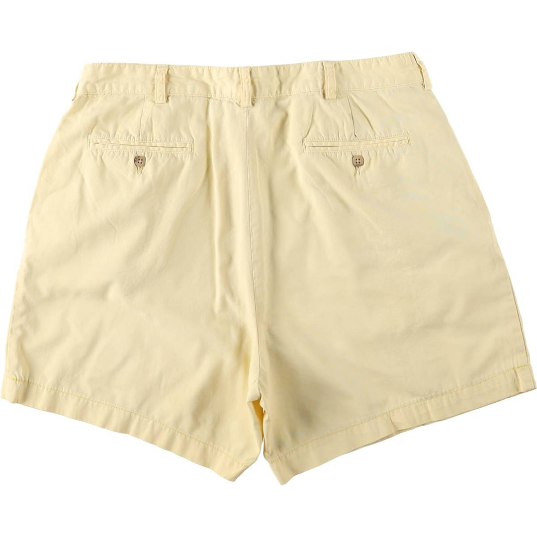 Ralph Lauren POLO by Ralph Lauren ANDREW SHORT Two-pleat chino shorts, short pants, men's size W36 cotton yellow type Vintage Second Hand