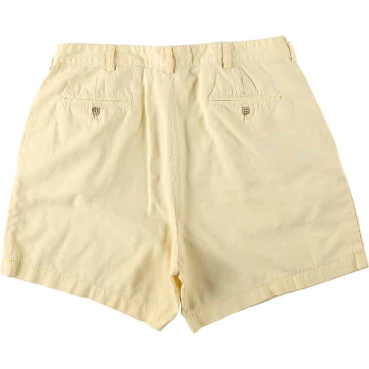 Ralph Lauren POLO by Ralph Lauren ANDREW SHORT Two-pleat chino shorts, short pants, men's size W36 cotton yellow type Vintage Second Hand