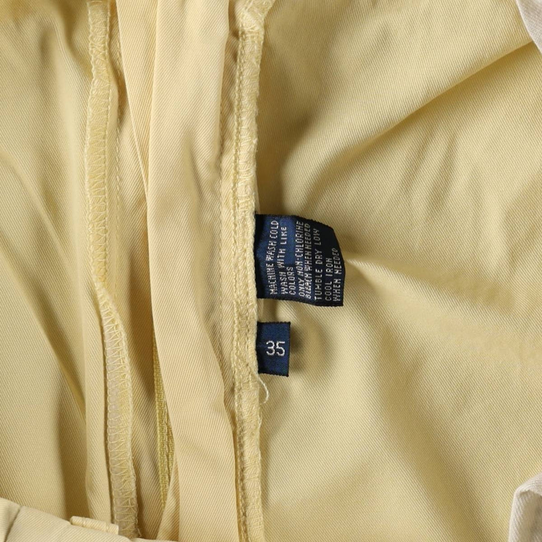 Ralph Lauren POLO by Ralph Lauren ANDREW SHORT Two-pleat chino shorts, short pants, men's size W36 cotton yellow type Vintage Second Hand