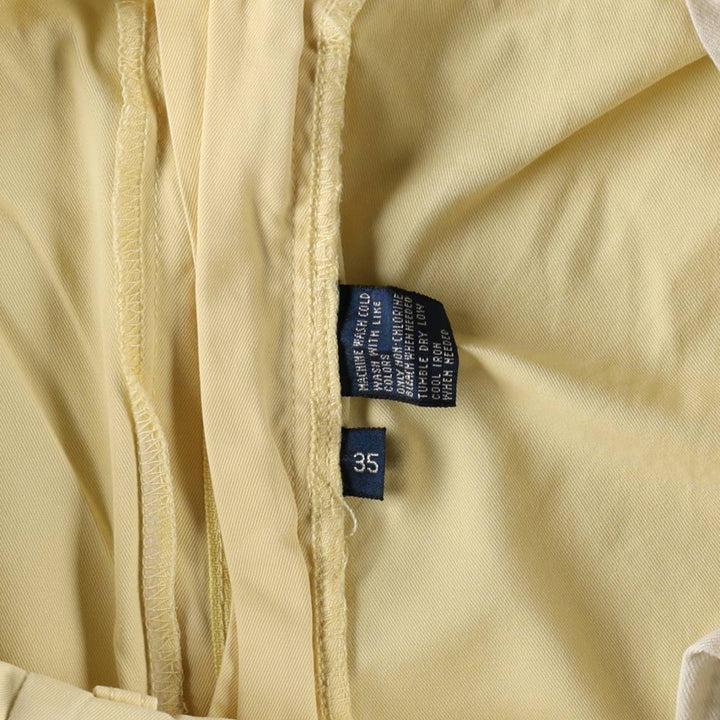Ralph Lauren POLO by Ralph Lauren ANDREW SHORT Two-pleat chino shorts, short pants, men's size W36 cotton yellow type Vintage Second Hand