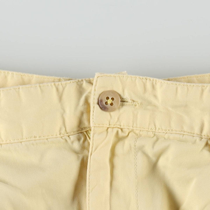 Ralph Lauren POLO by Ralph Lauren ANDREW SHORT Two-pleat chino shorts, short pants, men's size W36 cotton yellow type Vintage Second Hand