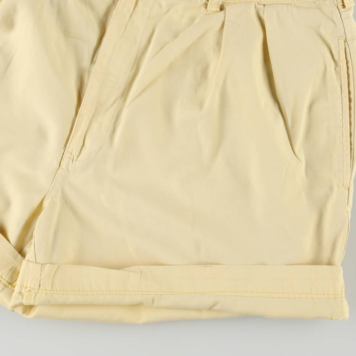 Ralph Lauren POLO by Ralph Lauren ANDREW SHORT Two-pleat chino shorts, short pants, men's size W36 cotton yellow type Vintage Second Hand