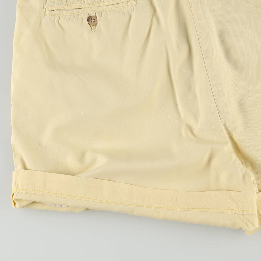 Ralph Lauren POLO by Ralph Lauren ANDREW SHORT Two-pleat chino shorts, short pants, men's size W36 cotton yellow type Vintage Second Hand
